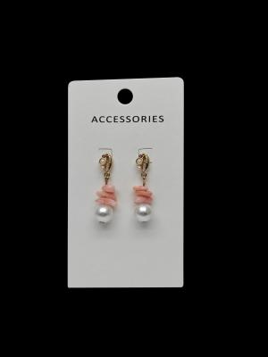 Natural Stone Beaded Pearl Pendant Earrings for Girls