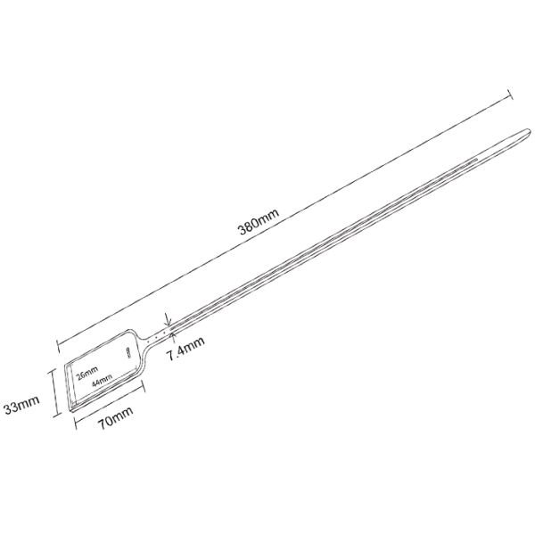 380mm Length RFID Security Seals With NTAG213 NFC Chip And 340N Tensile Strength