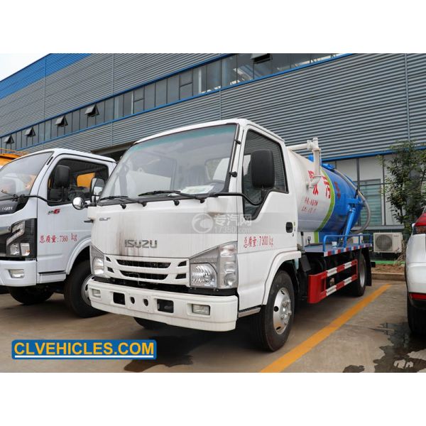 ELF 98hp ISUZU Sewage Suction Truck Small 3000L 4000L Single Double Cab