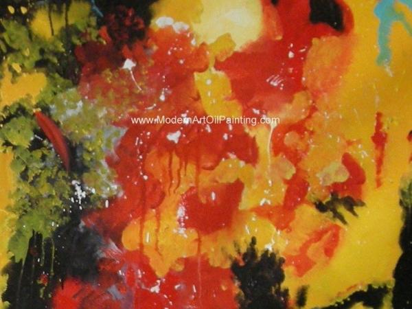 Pintura acrílica abstrata o fogo/parede contemporânea Art Framed On Canvas da lona