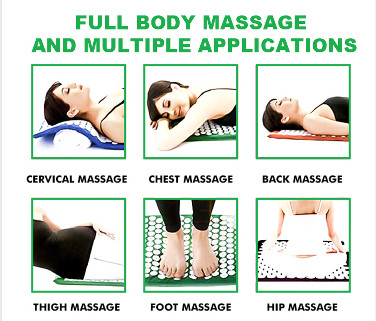 Подушка точечного массажа циновки 50pcs точечного массажа Брауна белья естественная для головных болей