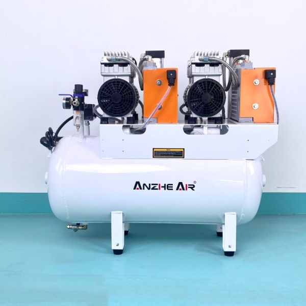 220V 60L Dental Air Compressor With Air Dryer Oil Free Silent Medical Air Compressor For 4 Dental Units
