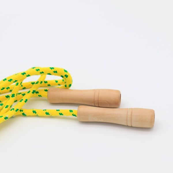 Jump Rope Wooden Handle and Colored Rope, Wooden Jump Rope for Kids and Adults