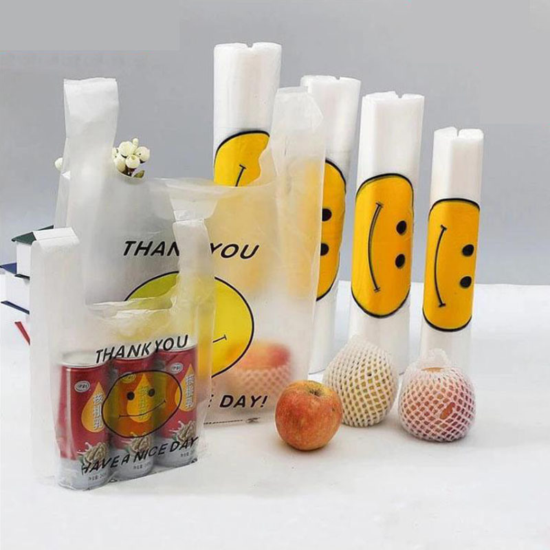 PE Household Plastic Bag for Food Shopping Customized Thank You Printing Carton Packing