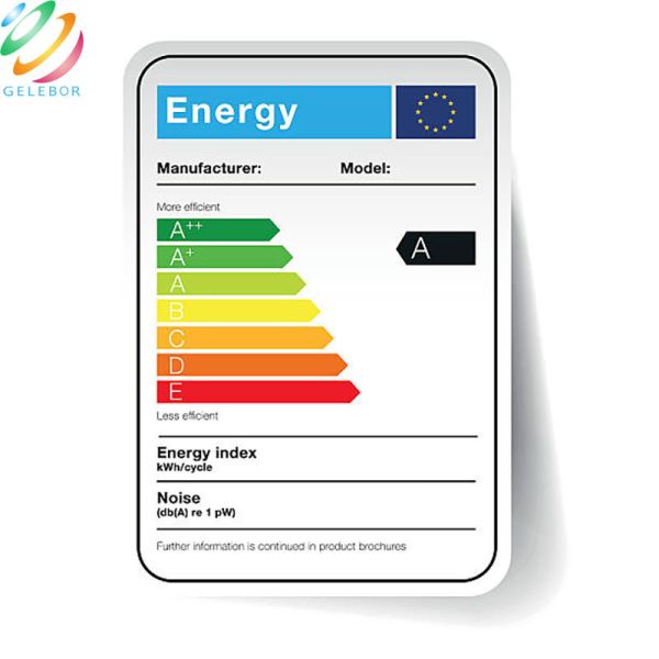 Self Adhesive Energy Efficiency PVC Label Sticker For Refridgerator Air Conditioner