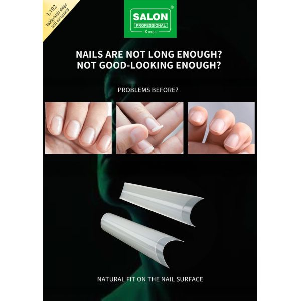 500PCS/Box Press on Nails Ladder/Stair Shape Half Cover Nail Tips Natural Artificial Fingernails Luxury Design for Women