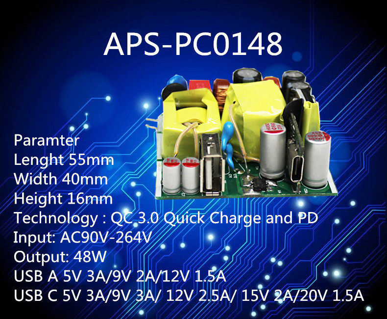 модуль электропитания DC 48W AC собрания доски PCB 5V 9V 12V переключая