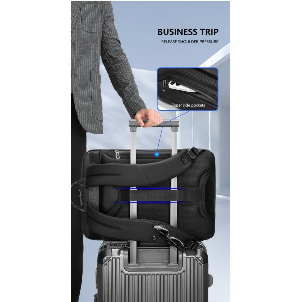 Fermeture à fermeture à glissière sac à dos d'affaires imperméable à l'eau