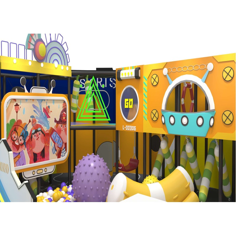 Integrated Macaron Custom Full Zone Family Entertainment Center Indoor Slide Ball Pit Maze Villa Playground
