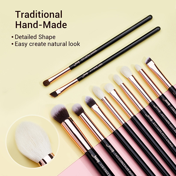 Jessup 15pcs Black/Rose gold Multitask Essential Makeup Brush Set Makeup Tools Beauty Brand Hong Kong T160