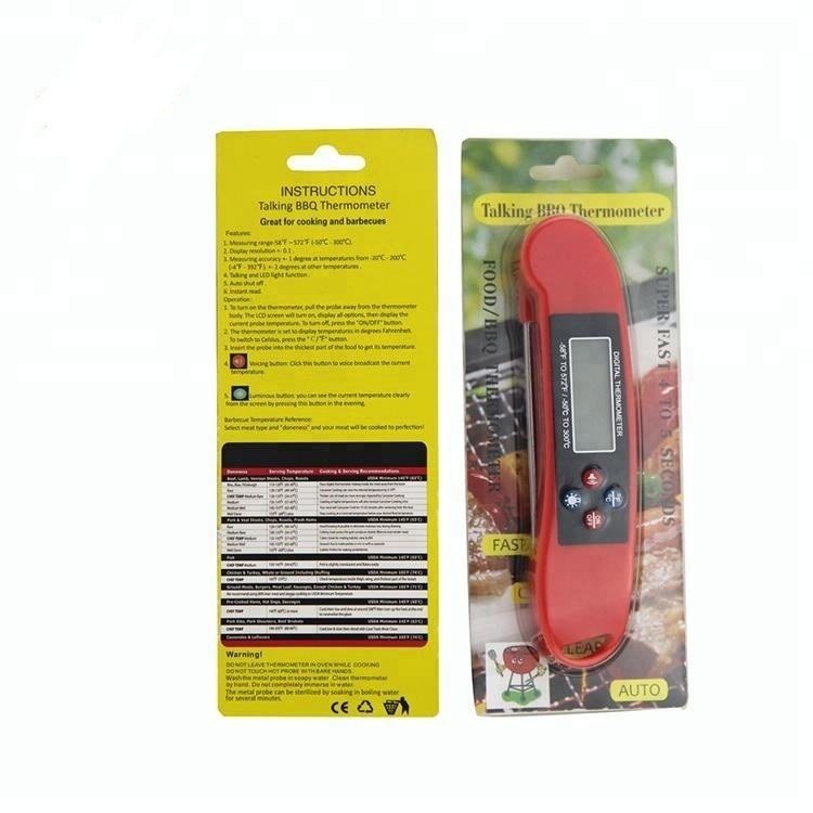 DTH-104A -50 to 300℃ Digital Kitchen Cooking Thermometer with Talking Function for Meat, BBQ, Grill
