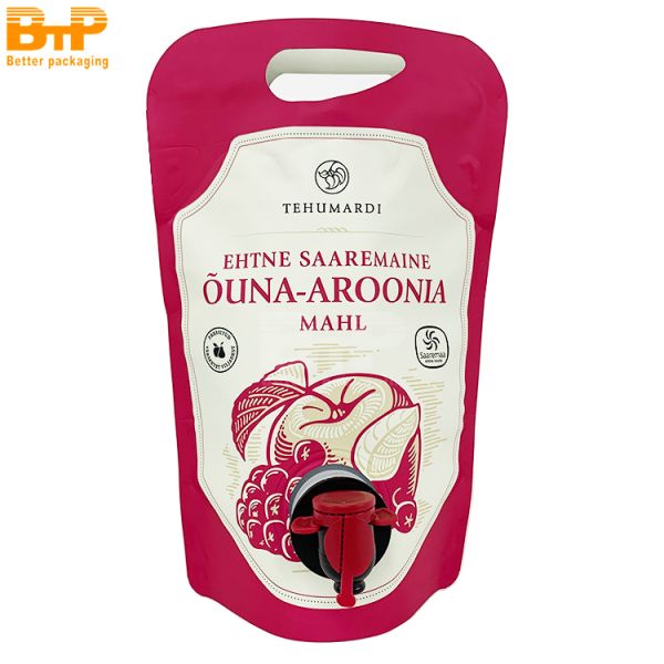 Customized Replacement Stand up Bags for Bag in Box Drinks Container/Wine Dispenser with Butterfly Tap