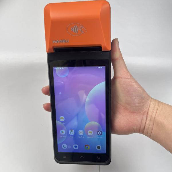 Android 12 Mobile POS Orange Android POS Terminal Speaker Enabled With Type C Card Slot