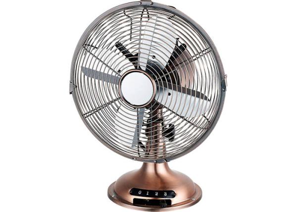 40cm Portable Indoor Metal Desk Fan Air Cooling Three Speed Onyx Copper Color