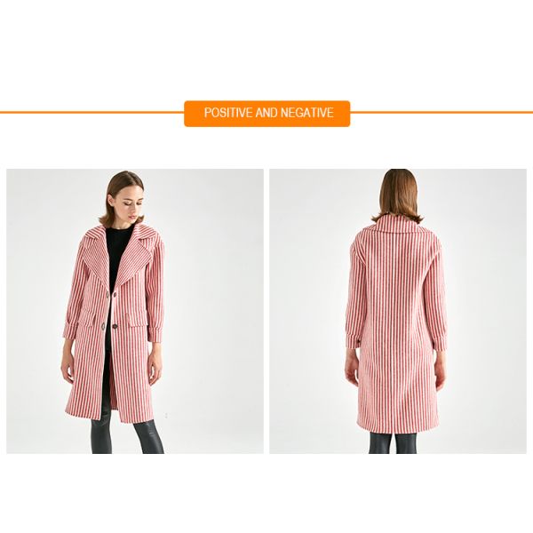 Long Big Lapel Women's Casual Winter Coats , Woolen Overcoat For Ladies