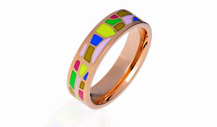 Cloisonne enamel ring European and American popular personality national wind