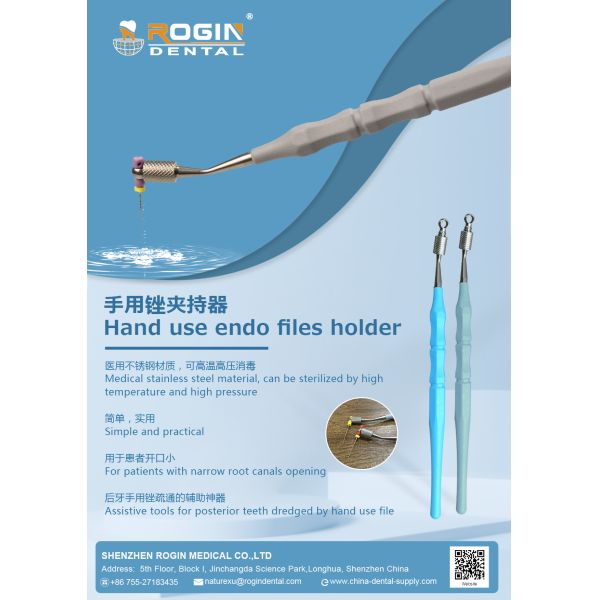 Assistive Tools for Posterior Teeth Holder for Hand Use Endodontic Files ROGIN DENTAL Medical Stainless Steel