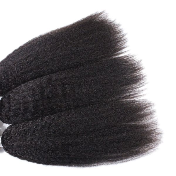 Kinky Straight 8A Grade Virgin Human Hair Bundles No Smell Hair Extension Natural Black