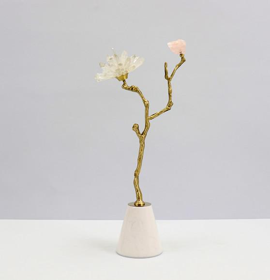 Home Decoration Brass Tabletop 480mm Decor Copper Flower