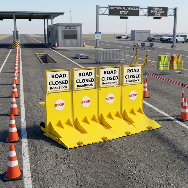 PAS68 Crash Rated Mobile Vehicle Barrier with Modular Design and 60-Ton Load Capacity