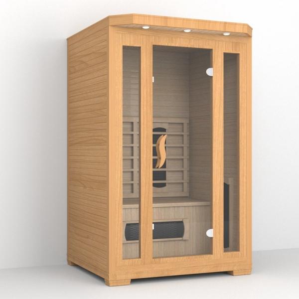 Indoor Hemlock Ceramic Heaters 2 Person Far Infrared Sauna 1750W