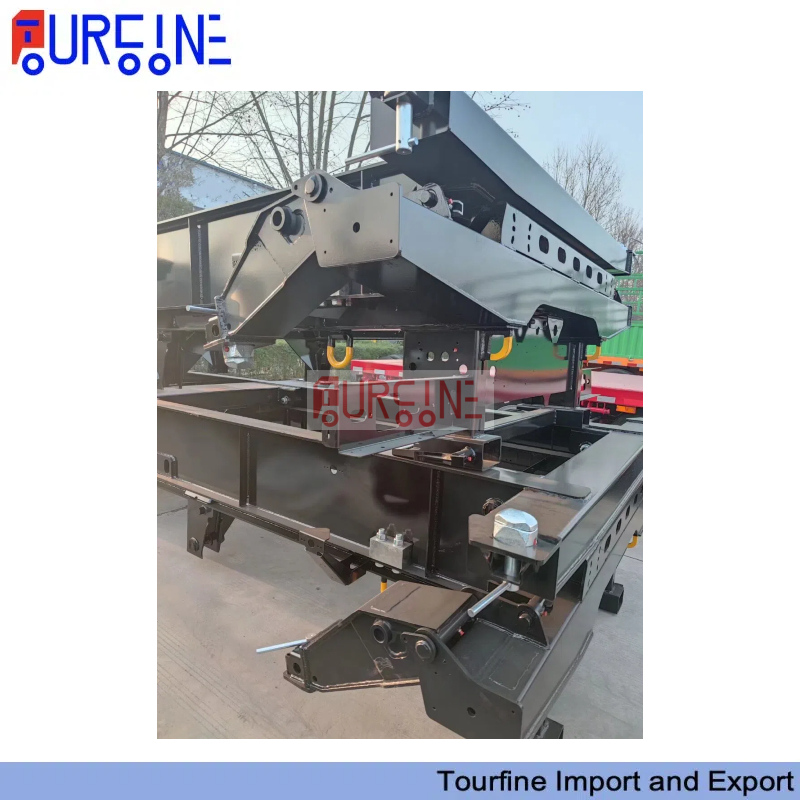 3 Axle Gooseneck Skeleton Container Semi Trailer For 40FT Container Shipping