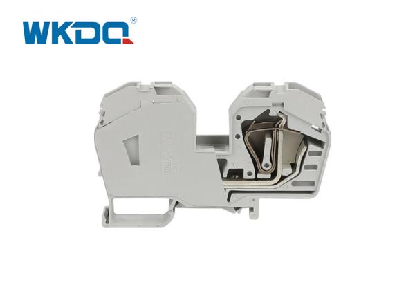 285-635 Red Copper Two Conductor Spring Clamp Terminal Block Installation Side And Center Marking