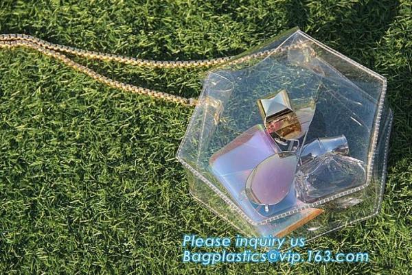 handbags pvc shoulder bag for ladies zipper waterproof pvc bag, transparent PVC shoulder bags, fashion laser handbag PVC