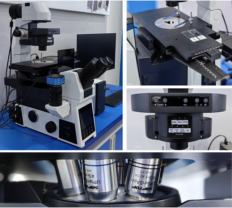 Opto Edu A16.0960 Research Level Inverted Fluorescent Microscope Motorized Nosepiece Condenser