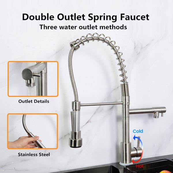 Никель умные 3 В 1 Faucet воды с фильтрованный украшает установленный
