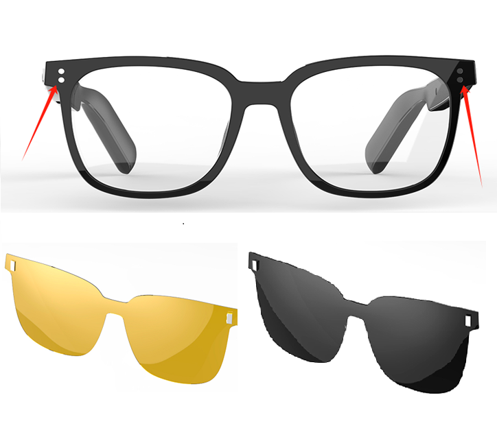 Bluetooth Audio Sunglasses, MEMS Mic, Type-C, 40g Lightweight