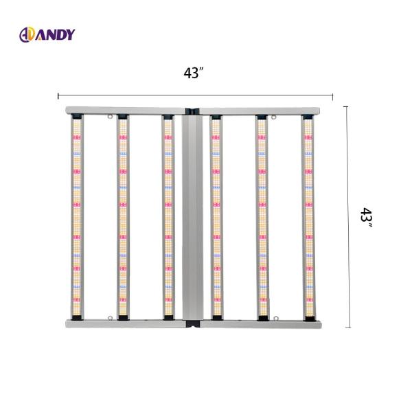 Lumière de culture de plantes à LED à spectre complet 640W Hydroponie commerciale Dimmable LM281B 6 bar pour la culture en intérieur
