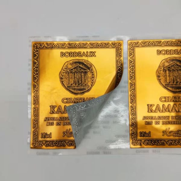 Горячие стикеры ярлыка вина золота персонализировали винил штейнового водоустойчивого стикера ярлыков белый