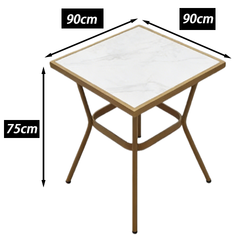 Modern Outdoor Square Dining Coffee Table Set Matching Patio Bistro Chairs for Cafe Resort Use