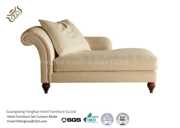 Leisure Fabric  Indoor Chaise Lounge Chair With Hardwood Frame / Fabric Upholstered