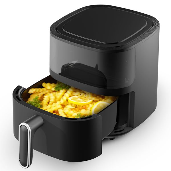 Friture à air tactile numérique en acier inoxydable de 5L Foyer Petit Smart Square Friture à air électrique saine pour le ménage