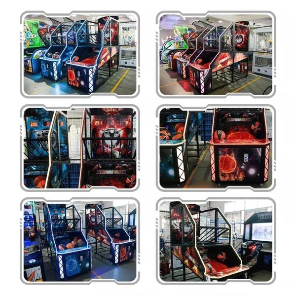 Fancy Shooting Street Basketball Arcade Game Machine  Orange Green Blue Color 