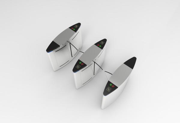304 Stainless Steel Wing Gate Glasswing Compact Flap Turnstile with RS485 Communication and 550-1200mm Channel Width