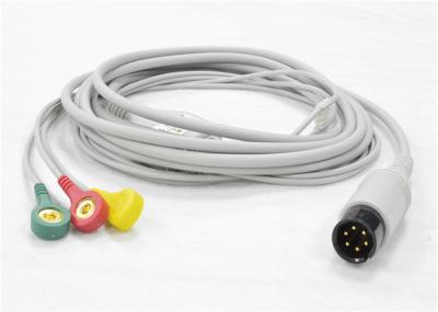 Cabo de fios médico da ligação de Ecg, cabo protegido do diâmetro Ecg de 5.0mm ligação paciente