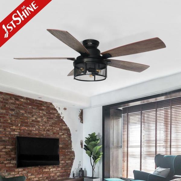 2- 110-240V/50Hz-60Hz Iluminação Ventilador de teto com controle remoto e design de ferro sofisticado