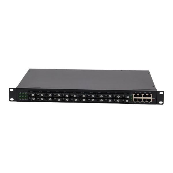 Ethernet Fiber Optical Switch Gigabit 24 SC Fiber + 8 RJ45 Rackmount 1U