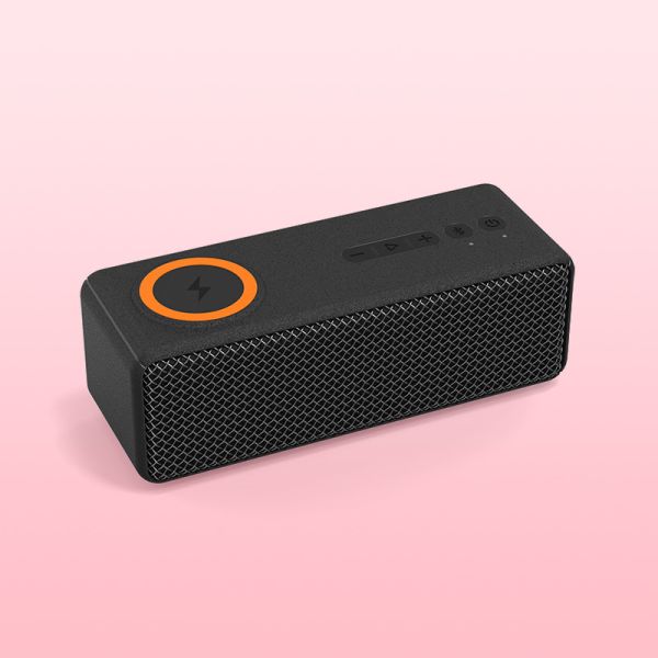 Чёрный TWS беспроводный зарядный динамик с перезаряжаемой батареей водонепроницаемый IPX7