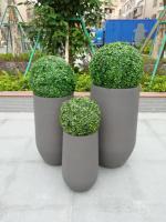 Smooth Surface Reinforced Clay Planter For Tall Plants In Minimalist Style