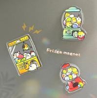 Magnéte acrylique imprimé sur mesure Magnéte de réfrigérateur acrylique animé transparent personnalisé