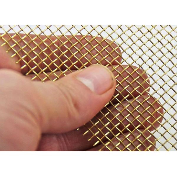 2.03mm Dia Brass Woven Wire Mesh / Brass Wire Cloth Plain Weave