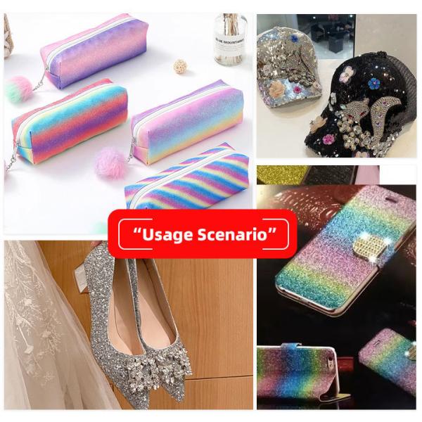 Elástico PU Brillante Hexágono Tejido Brillante Cuero sintético para zapatos Bolsas Arco Artesanía Sombrero Tejido de cuero falso