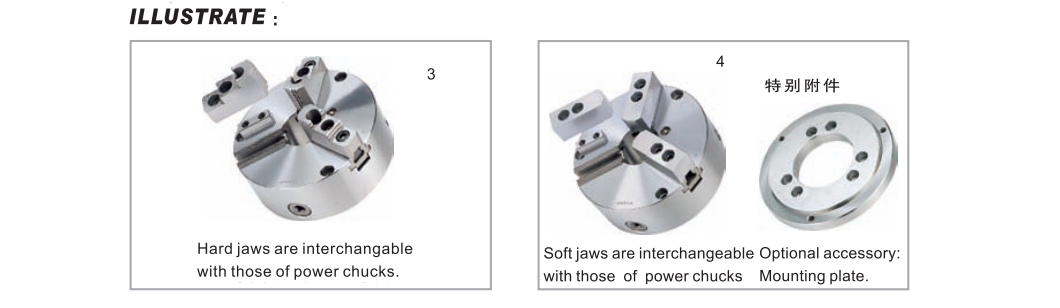 NT 3 JAW STEEL BODY CHUCKS