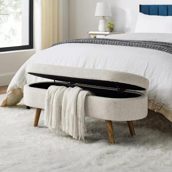 Practical Lounge Living Room Storage Ottoman Movable With Four Legs