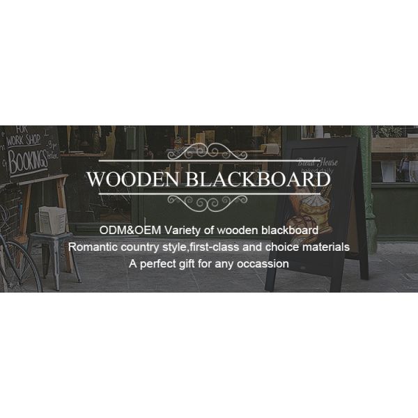 Wind Resistant Solid Wood Chalk Board Stand Made of Pine Wood with Customized Logo
