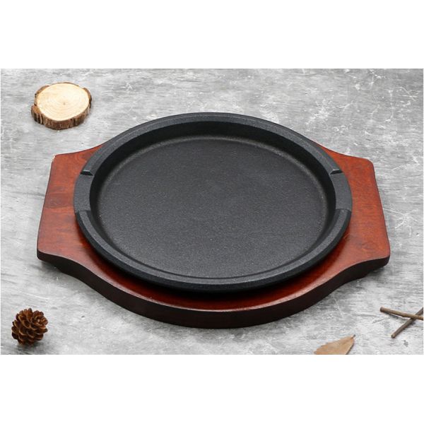 Круглые пиццы стейк литые железные блюда для подачи